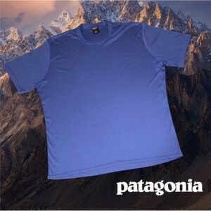 Vintage Men's Patagonia Capilene Short Sleeve T-Shirt USA Made Blue XXL